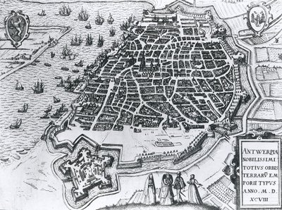 Map of Antwerp by Dutch School